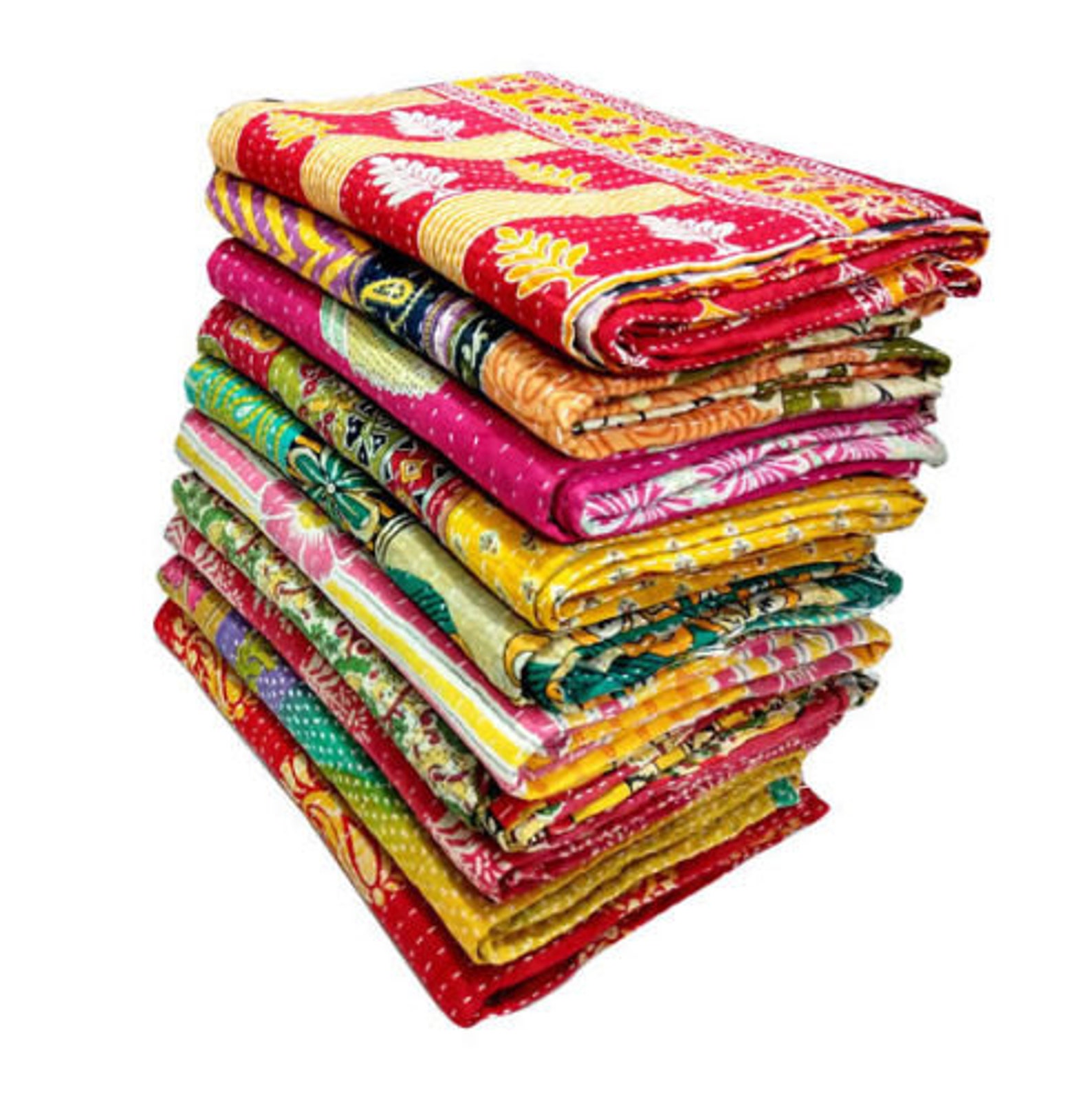Kantha Quilt Blanket Throw Cotton Handmade Kantha Quilt Etsy
