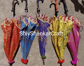 Lot Of 10 Pcs Indian Wedding Decoration Umbrella Ethnic Sunshade Canopy Vintage Parasols Cotton Decorative Umbrellas Handmade Umbrella