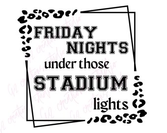 Friday Nights Stadium Lights PNG: Football Design (Digital Download)