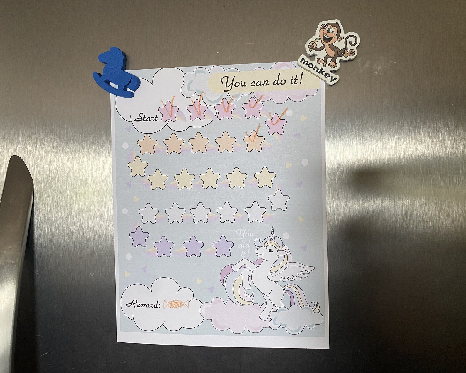 Unicorn Reward Chart for Kids Printable - Daily Chore Chart - Cute ...