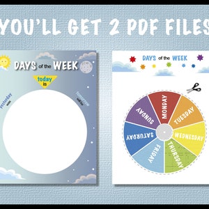 Days of the Week Printable Wheel, Calendar, Preschool, Kindergarten ...