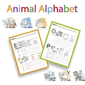 ABC Alphabet Coloring and Tracing Pages, Preschool Activity, Kindergarten Activity, Homeschool, Distance Learning