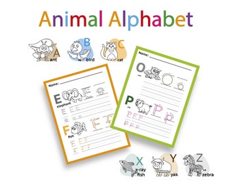 ABC Alphabet Coloring and Tracing Pages, Preschool Activity, Kindergarten Activity, Homeschool, Distance Learning