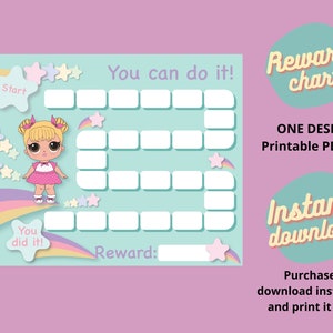 Reward Chart for Kids Printable - Daily Chore Chart - Cute Toddler Reward Chart - Girls Reward Chart - Potty Chart PDF