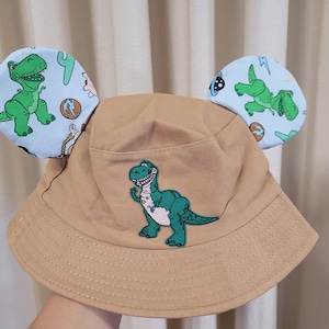 Inspired Rex toy story kids mickey ear bucket hat
