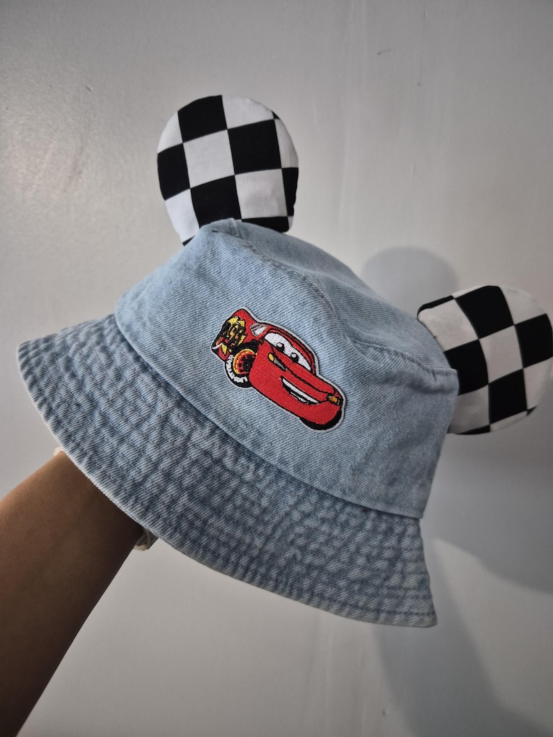 Cars kids ears bucket hat light blue image 1