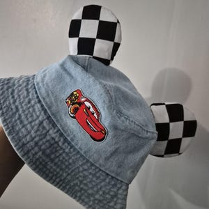 Cars kids ears bucket hat light blue image 2