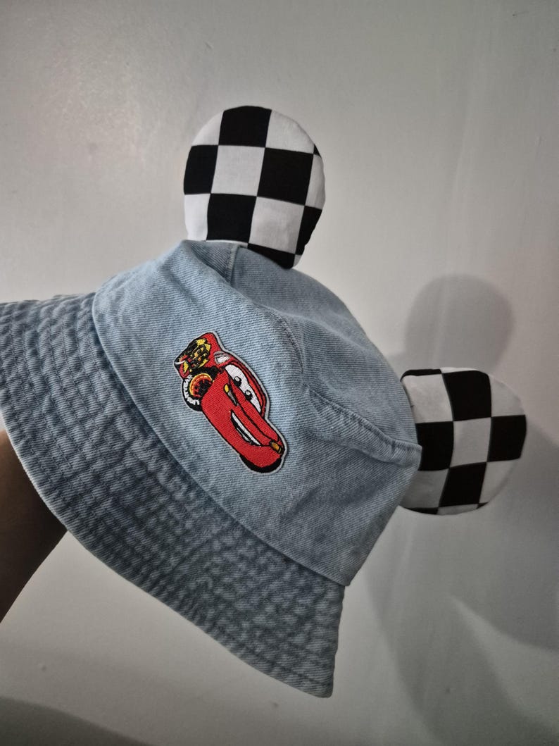 Cars kids ears bucket hat light blue image 2