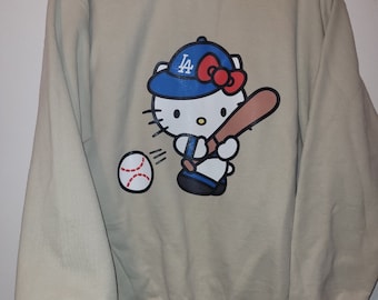 Inspired hellokitty Dodgers pullover sweater