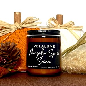 Fall Candle Pumpkin Spice Soiree Soy Candle, Fall Candle, Amber Jar Candle, Fall Gifts for friends, Fall Scented Candle