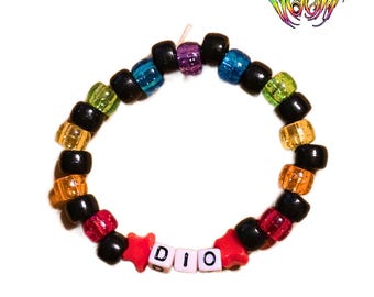 Isabel Doom - Pulseira de miçangas inspirada em "Rainbow in the Dark" de Dio
