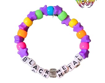 Isabel Doom - Pulseira de miçangas inspirada em Venom com efeito "Black Metal"