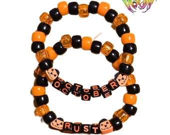 Isabel Doom - Conjunto de pulseiras de miçangas 'October Rust' inspirado na Type O Negative