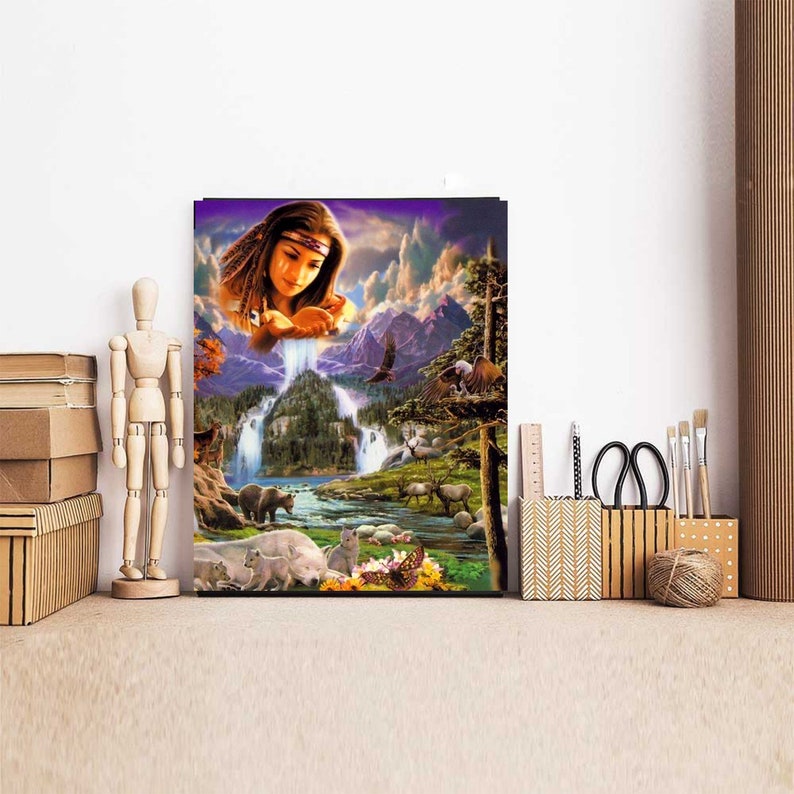 5D DIY Diamond Painting Cartoon Beauty and Forest Diamond Embroidery Full Round Square Rhinestone Picture Diamond Mosaic