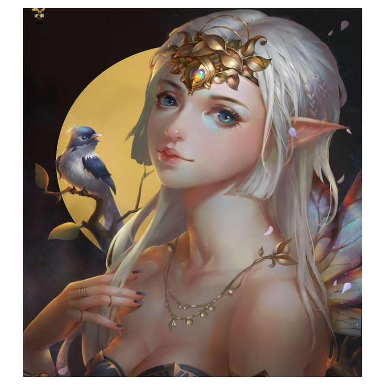 5D DIY Embroidered Diamond Painting Beauty and Bird Cross Stitch Full Square Round Rhinestone Mosaic Decoration Gift