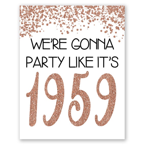 60th Rose Gold Birthday Party Decoration Cheers To 60 Years Etsy