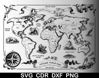 Download World Map Svg Etsy