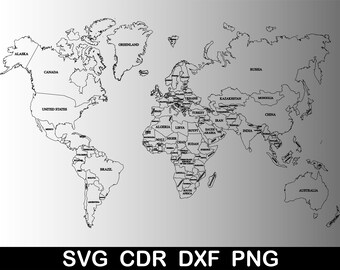 Download World Map Svg Etsy