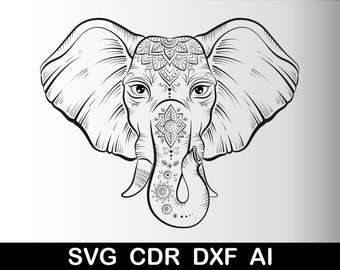 Elephant Tree Svg Etsy
