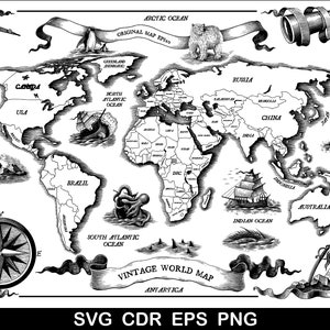 Mapa mundial vintage Svg, Vintage Svg, Mapa pirata Svg, Mapa antigo Svg, Mapa vintage png, Mapa mundial svg, Mapa mundial vintage png, Mapa Cdr
