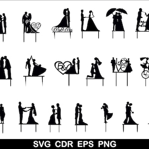 Wedding Cake Topper svg, CNC Bride And Groom Cake Topper, Mr & Mrs Couple Svg, Cake Topper Cricut