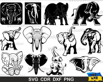 Olifant bundel Svg, schattige olifant Svg, olifant Svg-bestanden, olifant png, olifant Dxf