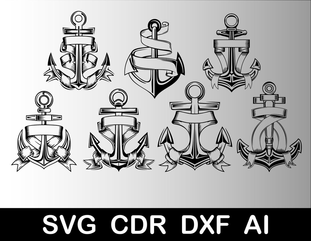 Boat Anchor Svg, Nautical Anchor Svg, Anchor Cut Files, Anchor Vector ...