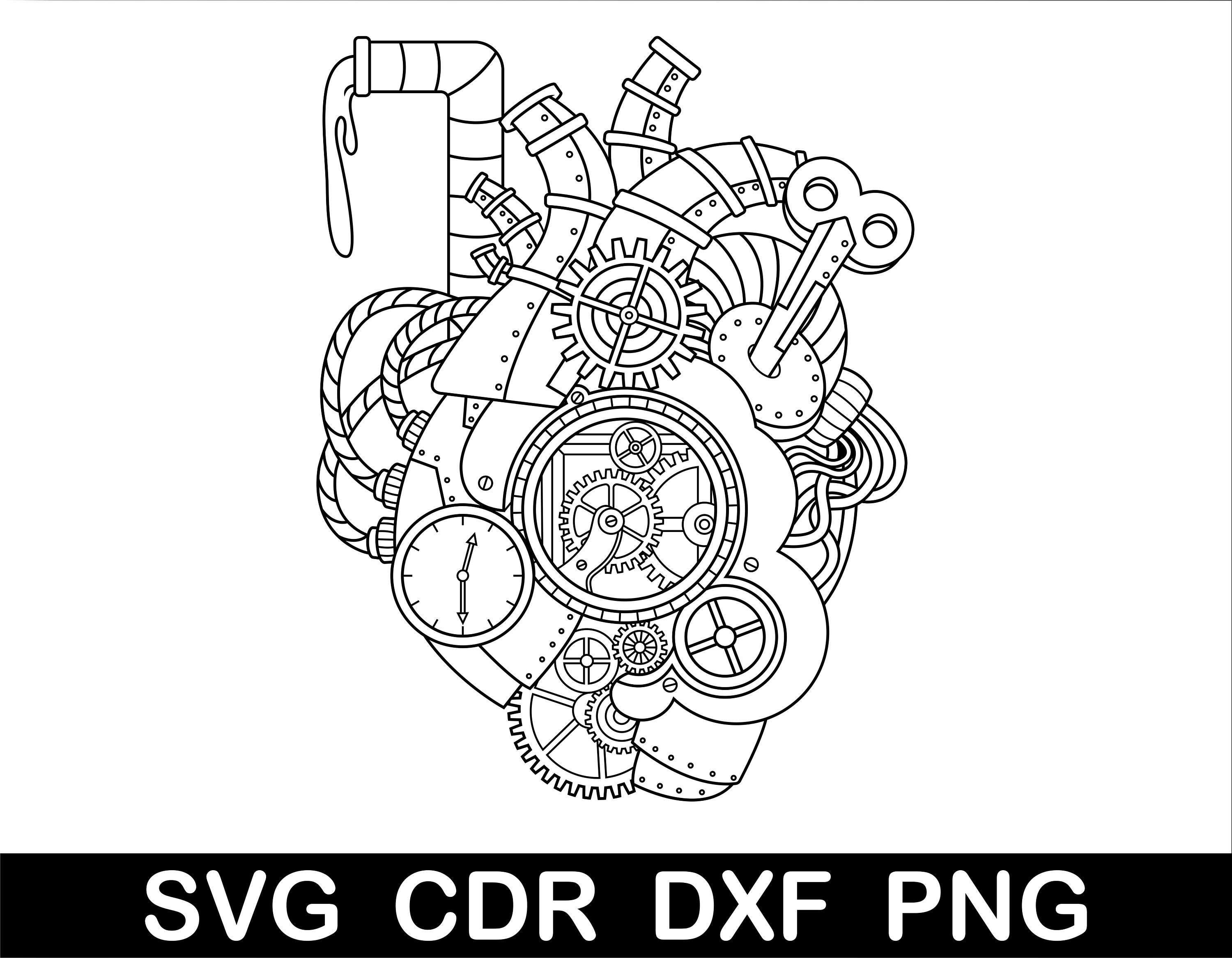 Steampunk Heart svg Steampunk svg file Steampunk cricut | Etsy