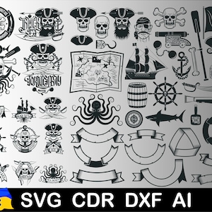 Pirate SVG Bundle, Pirate SVG, Pirate Clipart, Pirate vector, Skull svg, Pirate flag svg