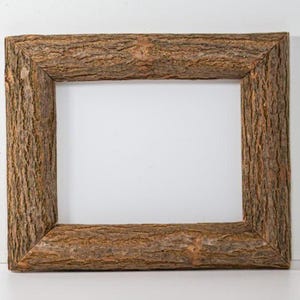 Rustic wooden frame with bark, Eco-style bark picture frame, Natural wood frame, Rustic frame, Wooden frame,