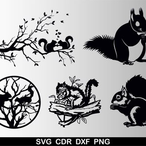 Écureuil SVG, écureuil Silhouette, écureuil vecteur, écureuil Clipart, fichiers pour Cricut, écureuil vecteur, Svg, Dxf, Png, Cdr