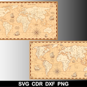 Weltkarte Svg, Svg Weltkarte, Piraten Karte Svg, Reisen Svg, Weltkarte Png, Weltkarte Dxf, Weltkarte Cdr