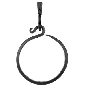 Handmade Wrought Iron Towel Ring: Rustic Blacksmith Style