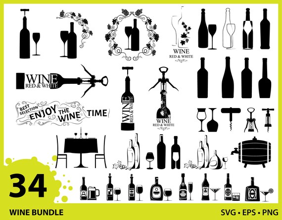 Download Wine Svg Bundle Wine Svg Wine Glass Svg Alcohol Digital Etsy