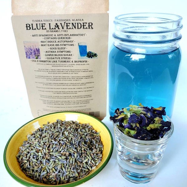 Blue Lavender Tea - Blue Butterfly Tea & Organic Dried Lavender