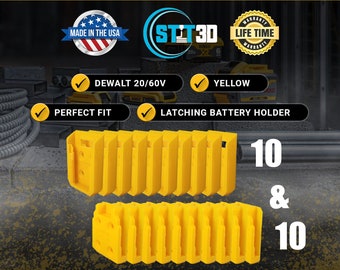 10/10 Combo Pack DeWALT 20V 60V Tool & Battery Mounts/Hangers/Holder - Perfect Fit