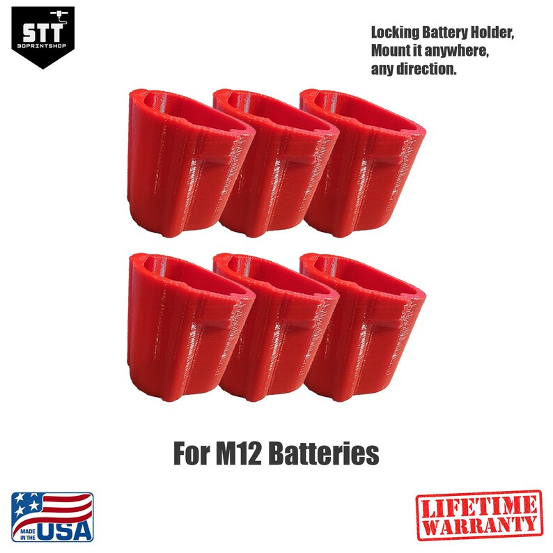 6 Pack Milwaukee M12 Battery Mount / Hanger / Holder LOCKING Etsy