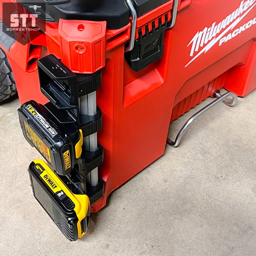 Dewalt 12v 20v 60v Milwaukee PACKOUT Battery Holder Hanger 1 2