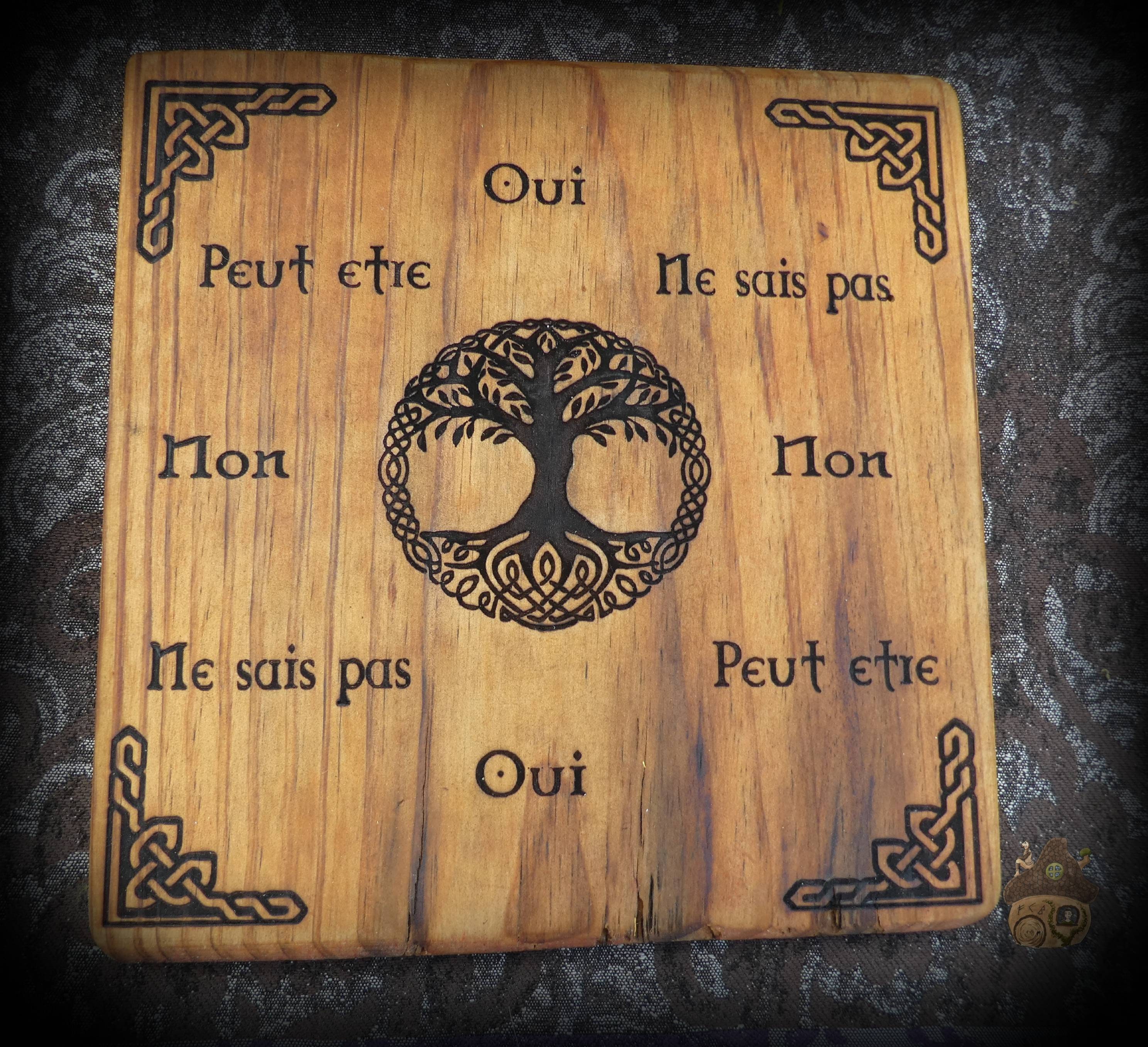 Planche de Radiesthésie, Yggdrasil, Arbre Vie, Planche à Pendule, Fait Main, Fabriquer en France, Sy