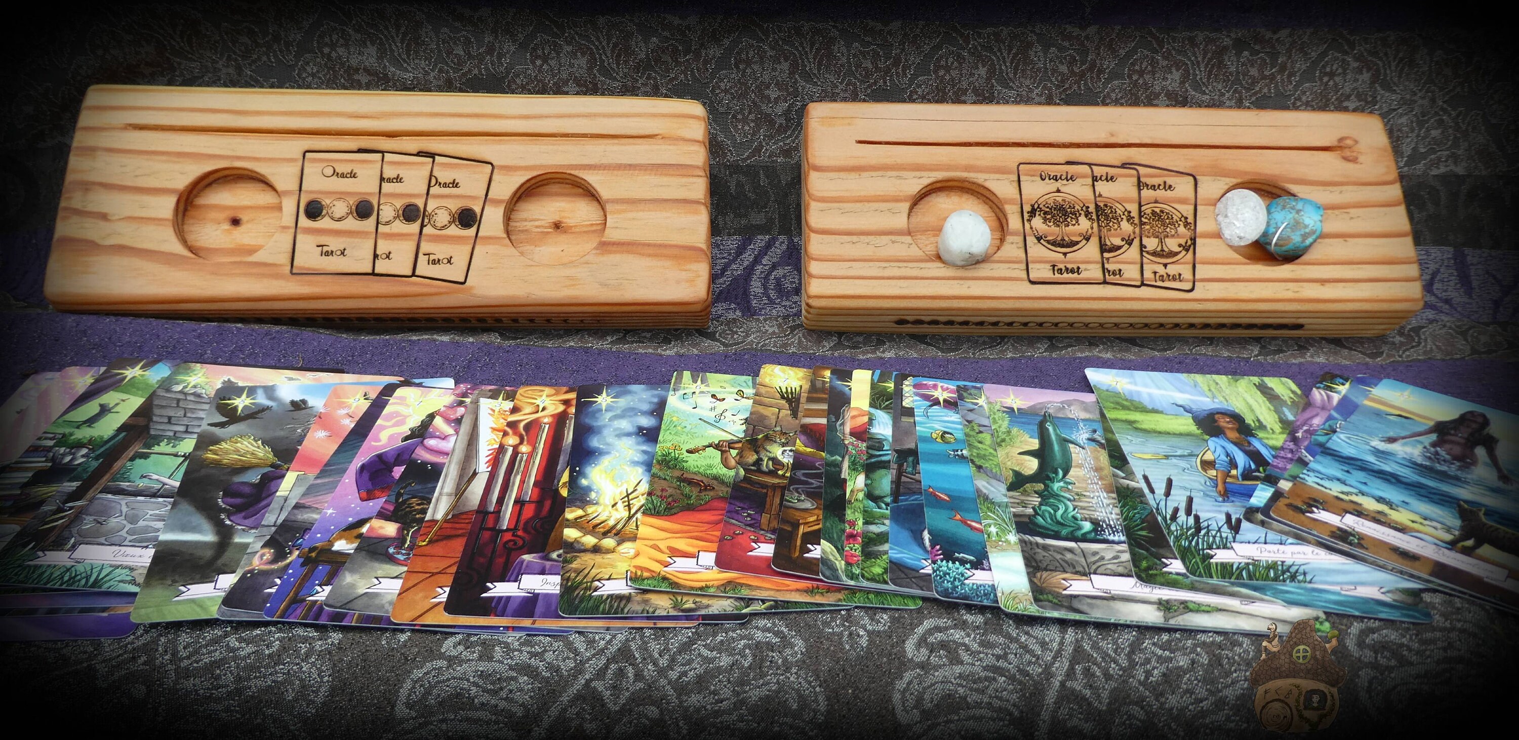 Présentoir 2 Cartes, Présentoir Carte Oracle ou Tarot, Oracle, Cartes Tarot, Fait Main, Fabrication 