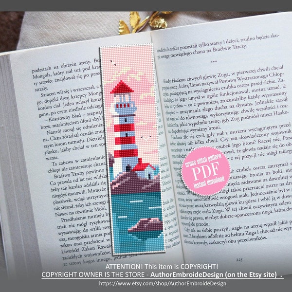 Cross Stitch Pattern Lighthouse Michigan Etsy