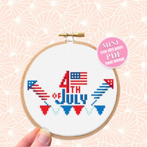 Independence Day july 4 cross stitch pattern PDF download American flag cross stitch chart, Patriotic cross stitch, Firework embroidery #T20