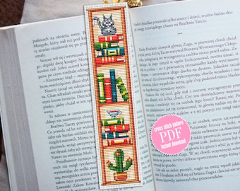 Modern bookmark cross stitch pattern digital PDF Handmade bookmark embroidery beginners Instant download Gift for book lover #B1