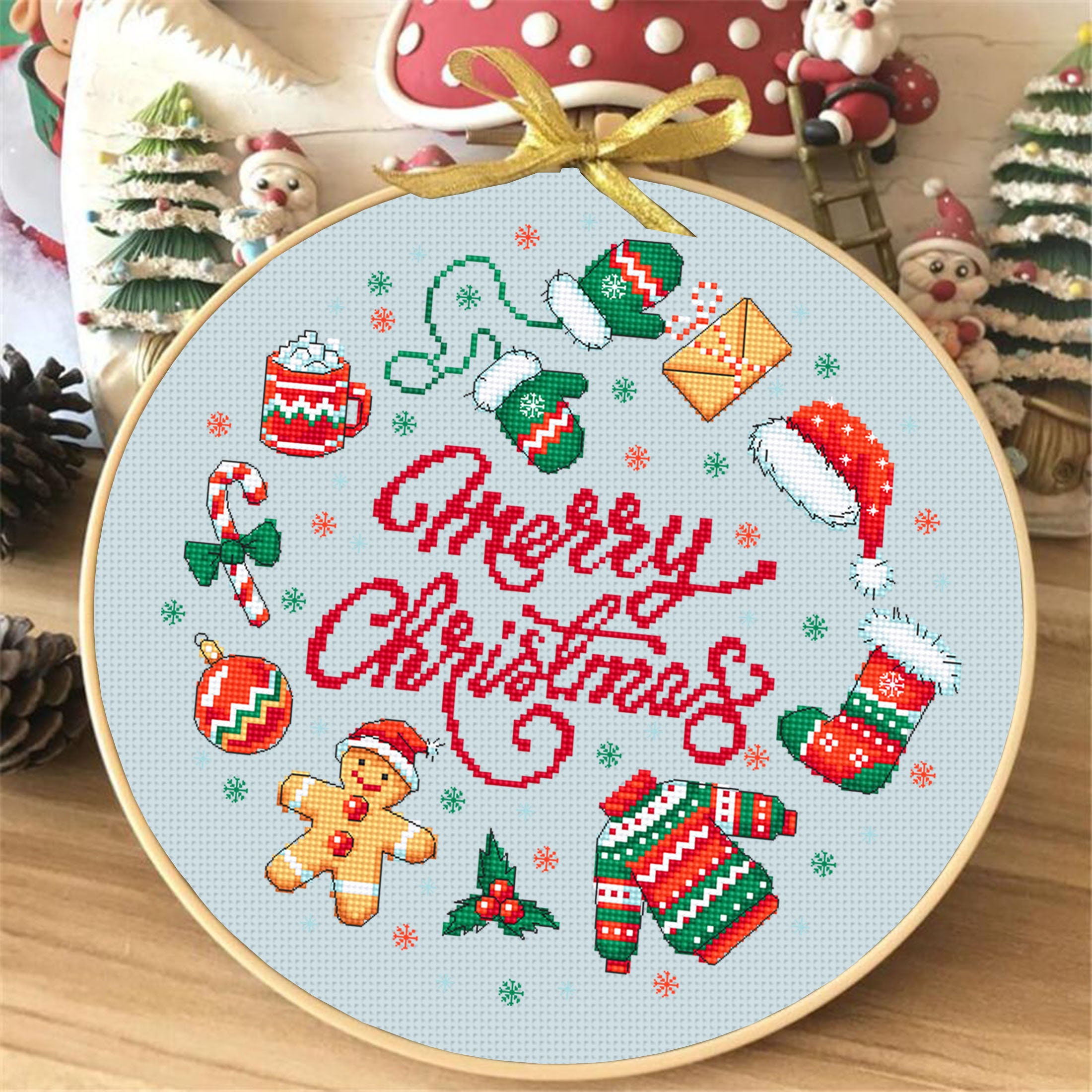 Merry Christmas Sampler Cross Stitch Pattern PDF Download Simple ...