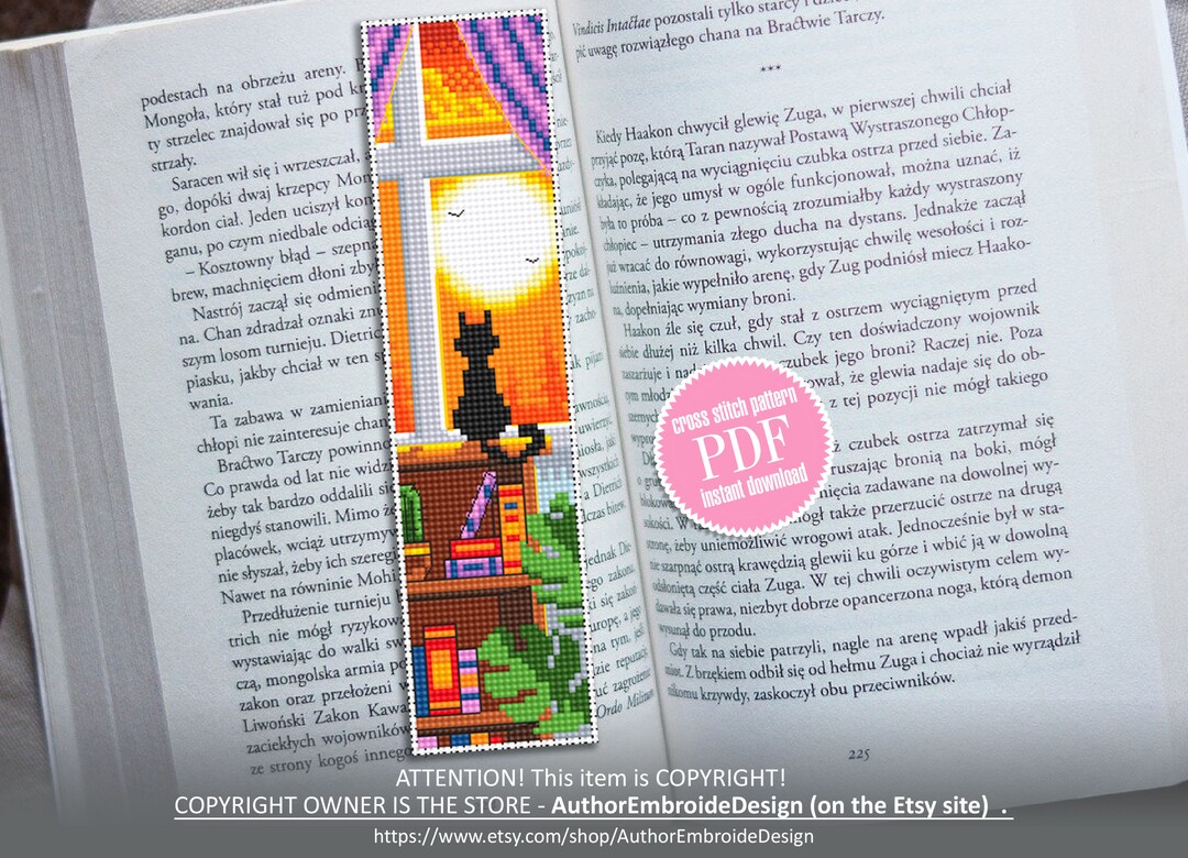 Bookmark Cross Stitch Pattern Download PDF Modern Handmade Bookmark ...