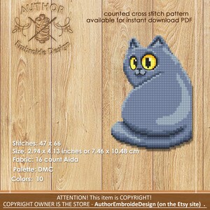 Funny Cat Corner Bookmark Cross Stitch Pattern Download PDF Cat Cross ...