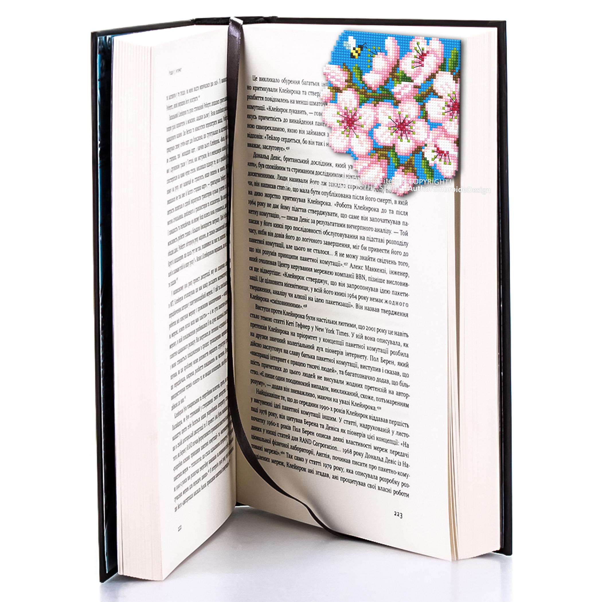 Cherry Blossom Corner Bookmark Cross Stitch Pattern PDF Download Spring ...