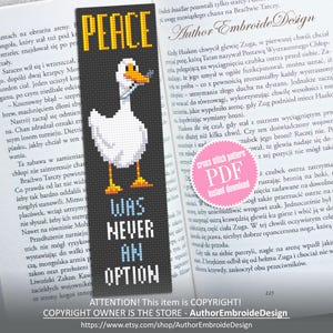 Silly goose bookmark cross stitch pattern PDF instant download Funny goose cross stitch chart, Handmade bookmark pattern digital #B546