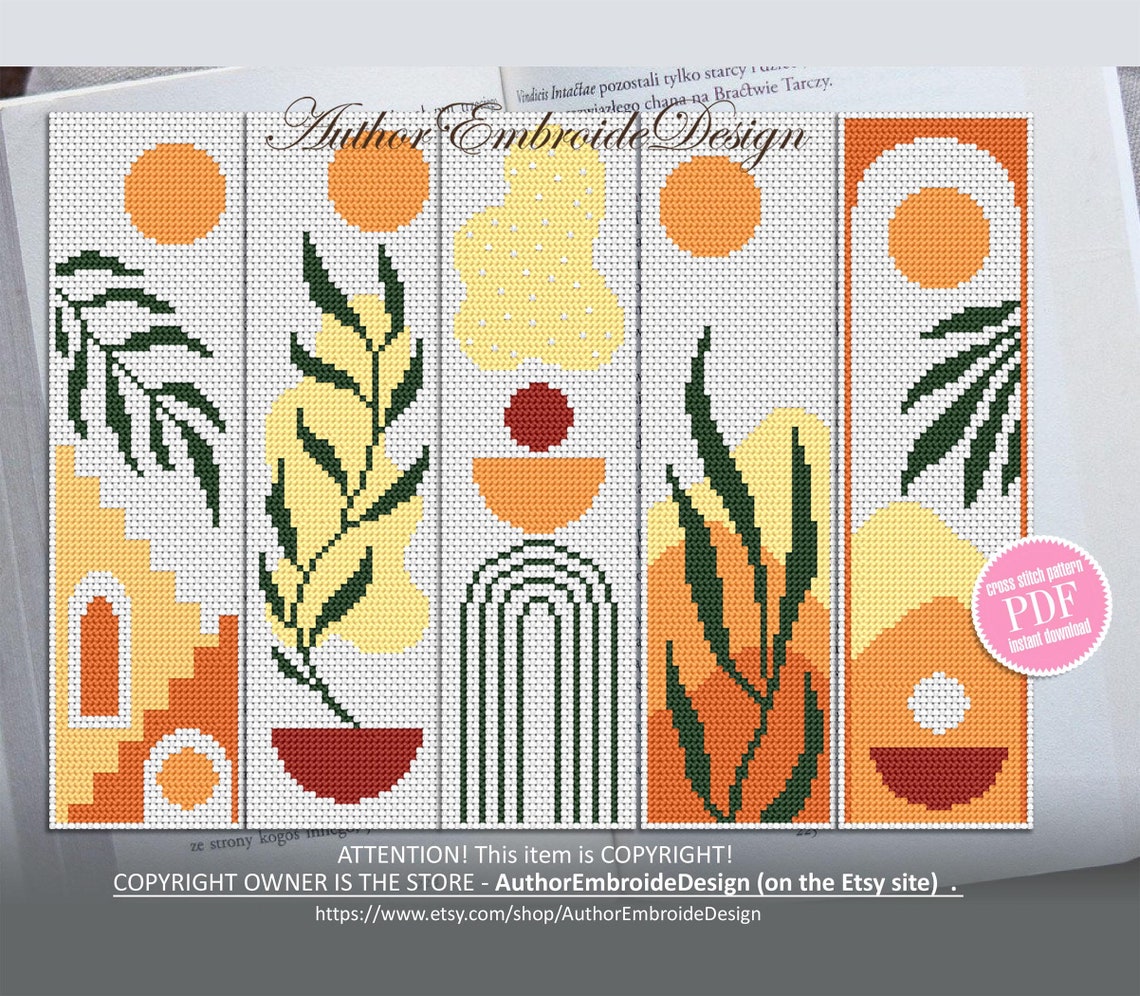 Boho Bookmark Set Cross Stitch Pattern PDF Download Bookmark Pattern ...