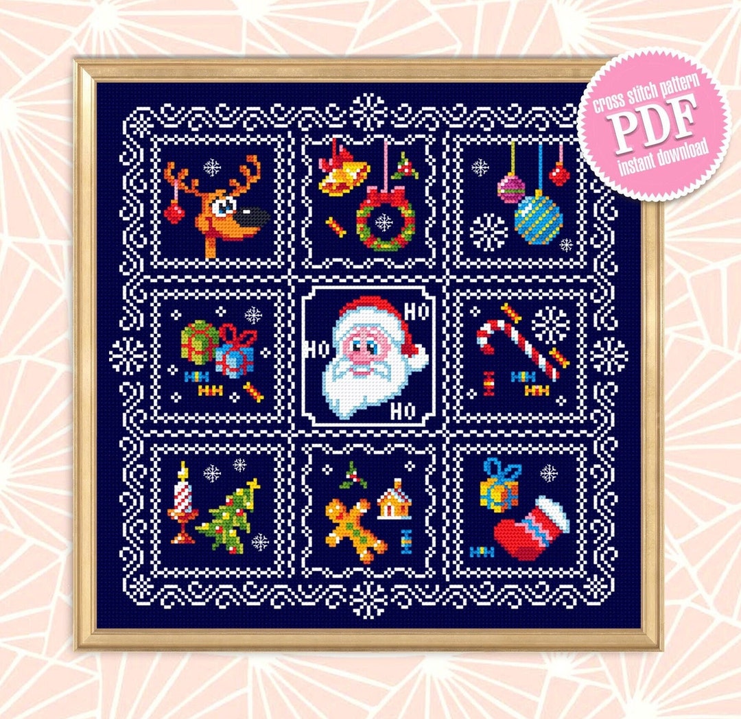 Christmas Sampler Cross Stitch Pattern Download PDF Christmas Pattern ...